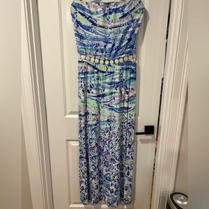 Lilly Pulitzer Blue and Purple Floral Dress